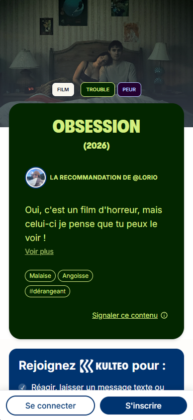 Page d'invitation à découvrir Kulteo via une recommandation